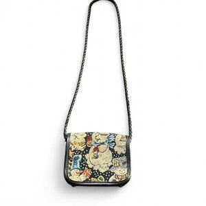Mini tapestry bag with adjustable strap, featuring a cute design #minibag #tapes